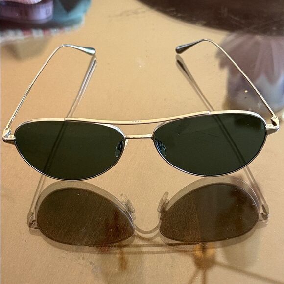 RARE! Garrett Leight Culver Silver Aviator Sunglasses main image 7